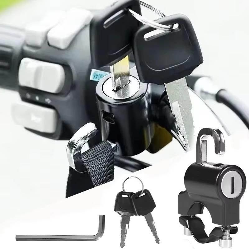New Helmet Lock Electric Vehicle Fixed Anti-theft Safety Artifact Battery Motorcycle Wire Rope Hat Lock Hook Lock Accessories