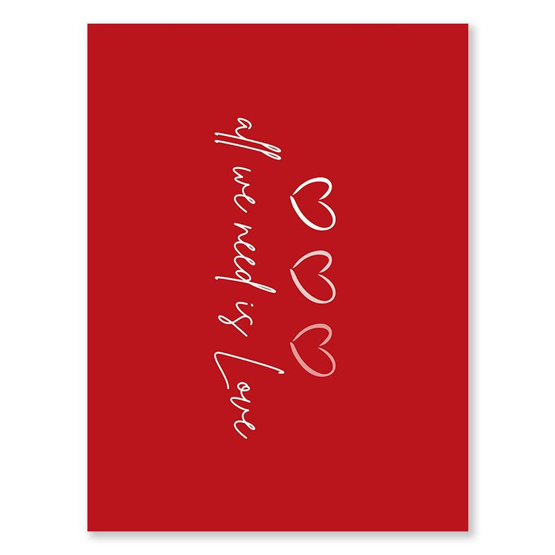 Valentine's Day Queue Gallery Printable Poster Vintage Romantic Wall Art Cute Pink Heart Canvas Painting Home Bedroom Decoration