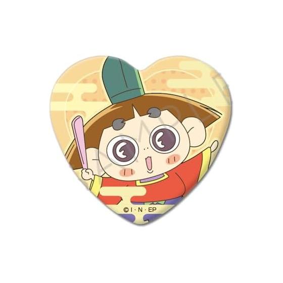 TV Anime Ojarumaru Heart-Shaped Can Badge Design A