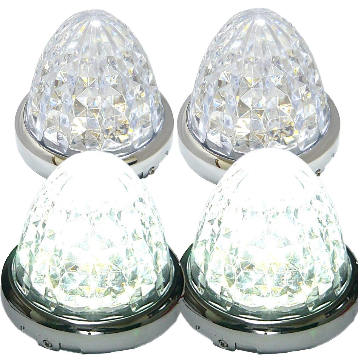 

Customize 24V Truck LED Side Marker Lamps with Crystal 16 Universal Set of 8-Sided Cutouts, LEDs, Fit, 4, Blue/Yellow/Red/White (White) белый