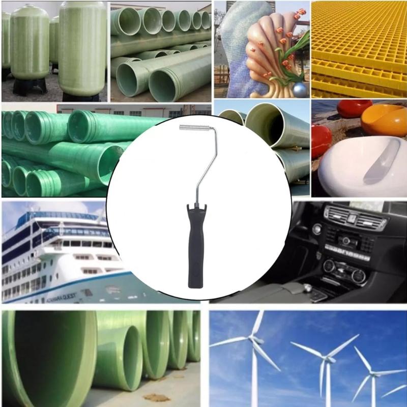 Fiberglass Roller Aluminum Alloy Ergonomic ABS Handle High Strength Laminating Bubble Roller Fiberglass Paddle Roller