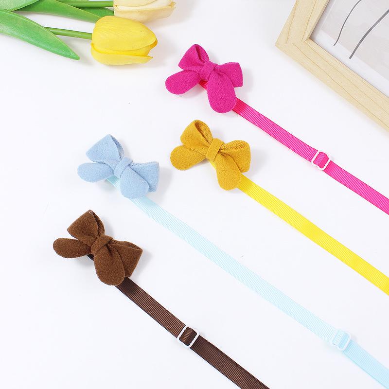 New Plush Bow Pet Collar Dog Decorative Bow Tie Adjustable Webbing Cat Neck Ring