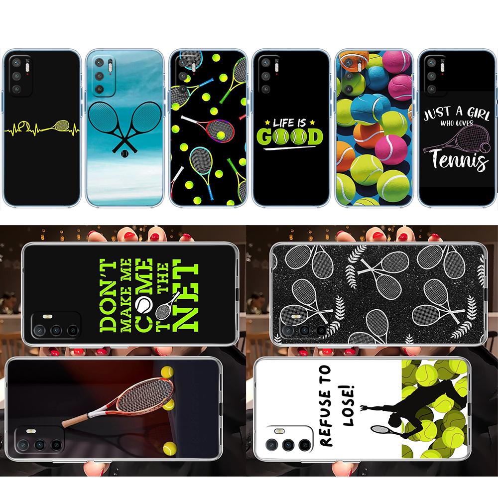 LO90 Tennis Sports Soft Shell Transparent Phone Case for Samsung Galaxy A04 A04S A14 A23 A34 A54 M23 M33 M52 M53