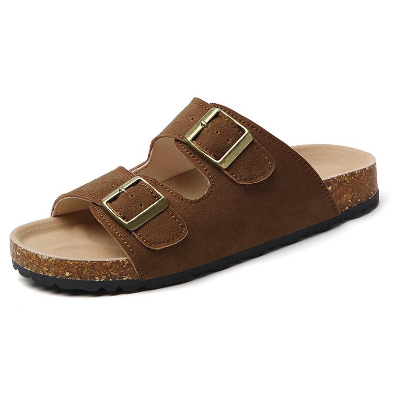 

Women Fashion Metal Buckle Flat Slippers Lady Summer Casual Slide Sandals for Outoodr Holiday Seaside Beach Mother Girl Sandals 35