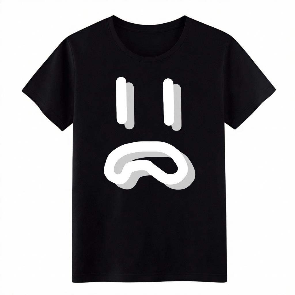 Unisex Meh Face Emoji Graphic Tee | Emo Style & Casual Hang Daily T-Shirt