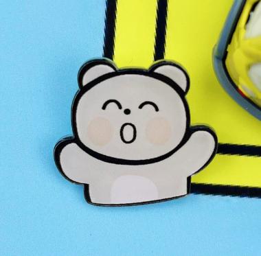 Cute Japanese Acrylic Brooch with Bunny Design, Girls Bag Accessory Pin