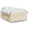 VidaXL Slat Bed Base with Mattress Cream 140x200 Cm Fabric 3285482