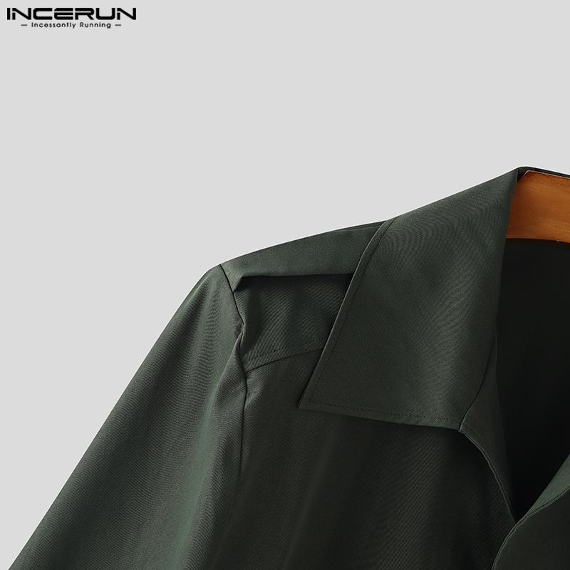 INCERUN Men Lapel Open Front Cloak Casual Loose Cropped Cape Coats