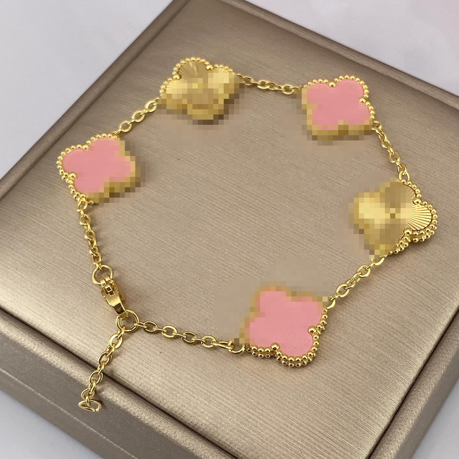 

Браслет 15 мм Пять цветов Лазерный браслет 18К Браслет Четырехлистный клевер Женский браслет