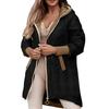 Winter Warm Hooded Coat Women Long Sleeve Solid Color Zipper Loose Fashion