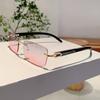 Rimless Rectangle Sunglasses  New in Vintage Gradient Ocean Lenses Shades Trendy Brand Designer Fashion Sun Glasses
