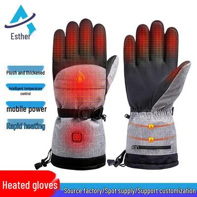 USB Wiederaufladbare Beidseitig Beheizte Winter-Ski-Handschuhe für Erwachsene