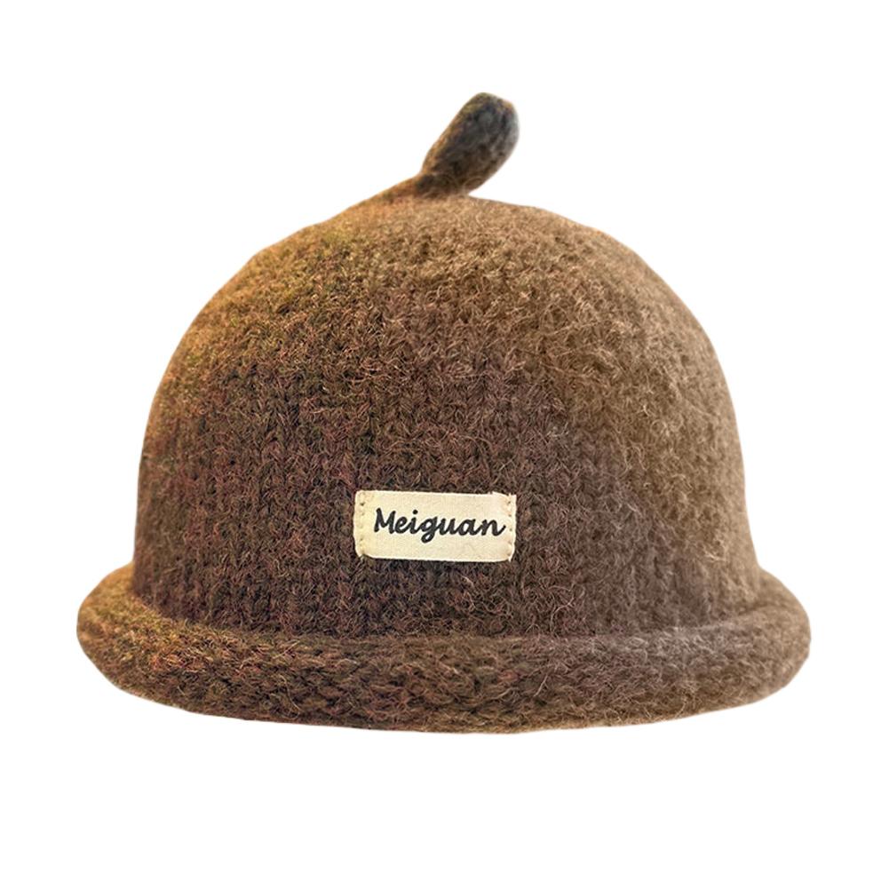 Autumn Winter Knitted  Cuffless Cap For Men Women Warm Cozy Soft Beanie Hat Country Fresh Sweet Style Fashion Headwear