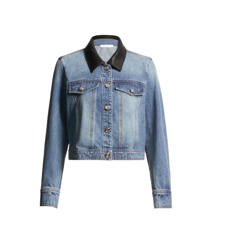 ELLASSAY Women's Retro Denim Short Jacket