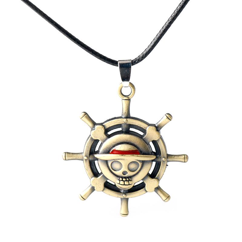 One Piece Necklace: Chopper, Ace & Luffy Straw Hat Pendant - In Stock