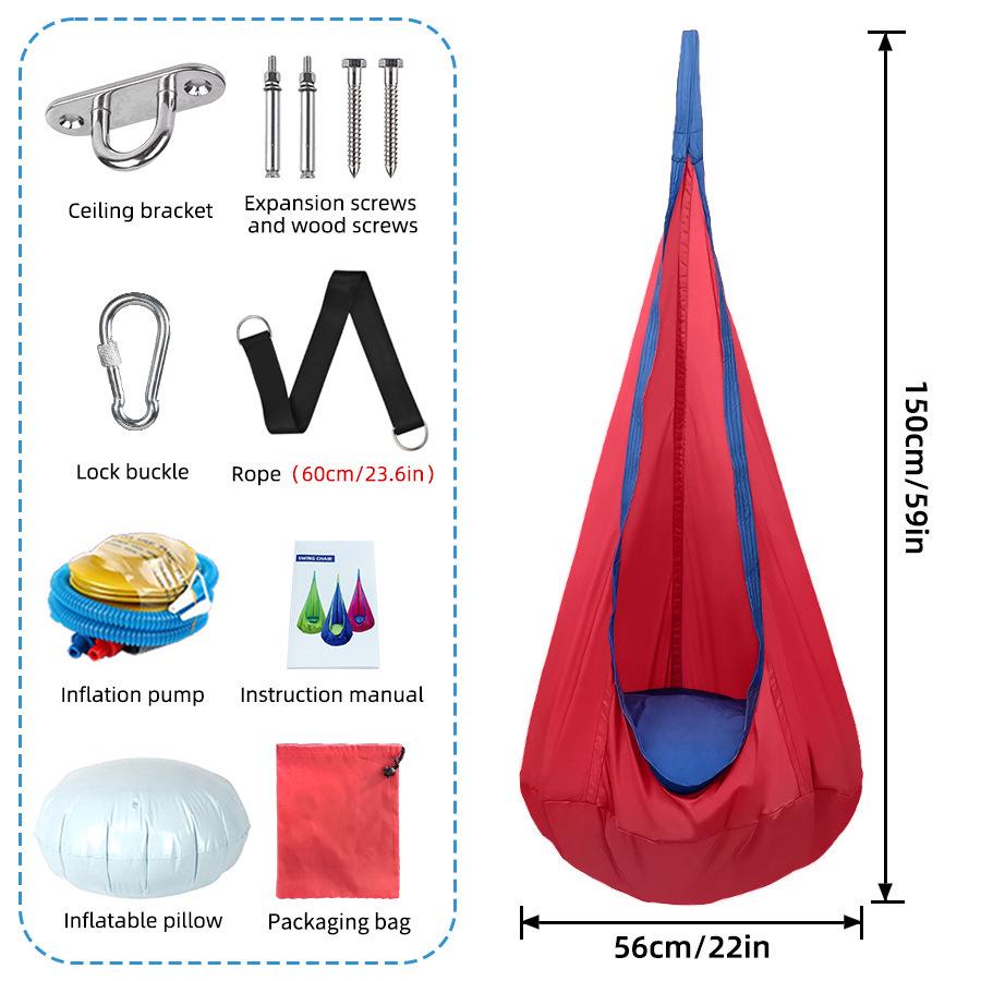 LED-Lit Portable Hanging Chair for Kids – Indoor/Outdoor Creative Nylon Swing