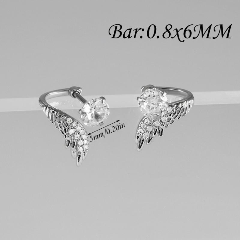 Creative Angel Wing Studs Earrings Stainless Steel Geometric Earrings Ear Jewelry Suitable for Elegant Women Daily Wear