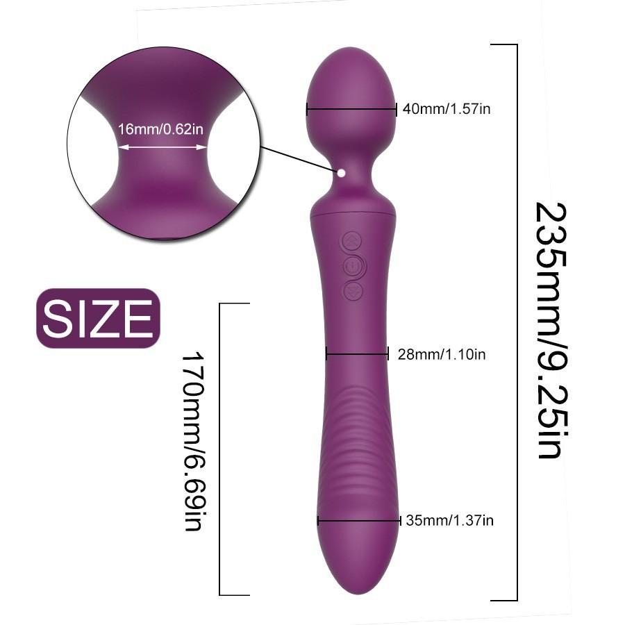 PDual-Ended USB Vibrator - Powerful G-Spot & Clit Stimulator, Rechargeable Massager for Women, Adult Sex Toy