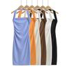 YPFF Trendiges Retro-Kleid für Damen, figurbetont, mit Neckholder und Schlitz