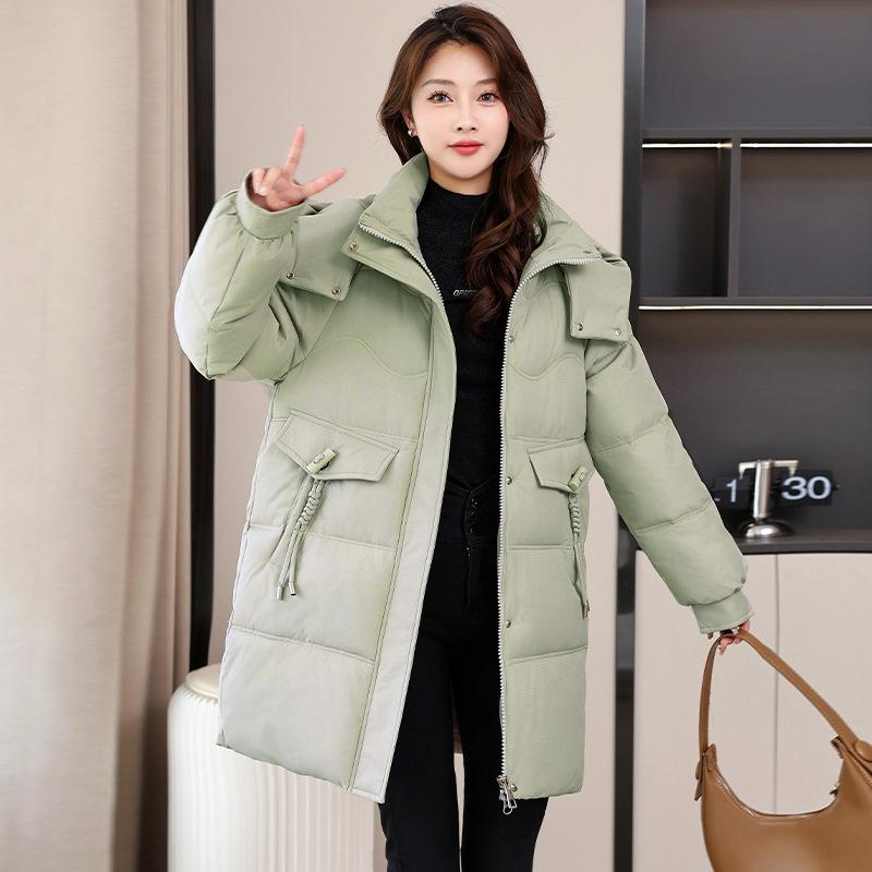 Down Cotton Jacket Women's 2025 New Mid-length Plus Size Loose Bread Jacket Cotton Jacket Winter Padded Jacket Thickened Jacket