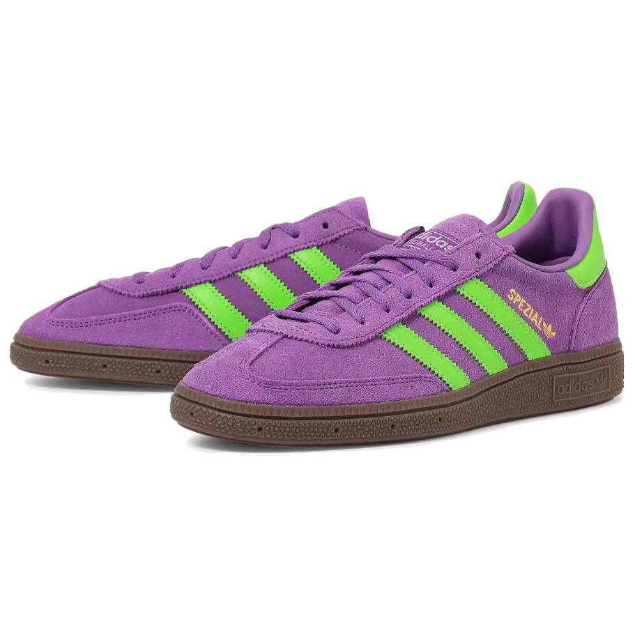 Adidas Originals HANDBALL SPEZIAL Abrasion Resistant Low top Skateboard Shoes Unisex Purple Green JS0251