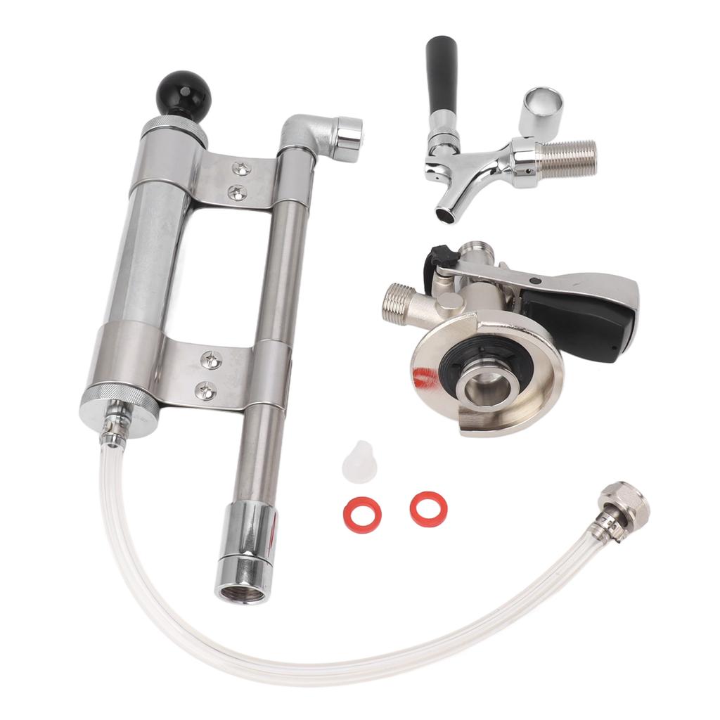 8in Beer Hand Pump Stainless Steel Type A Beer Pump for Indoor Outdoor Picnic Party Camping