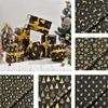Rentierbedrucktes Geschenkpapier Heißfolien-Geschenkpapier Schwarz-Gold-Geschenkpapier Klassischer Glamour für Weihnachten