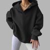 Women'S V Neck Oversized Hoodie with Pocket Classic Fleece Lined Sweatshirt Women Plain Sweatshirt