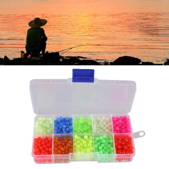 1 Set Fishing Beads Premium Luminous Plastic Anti-tangling Multi-colored Fishing Rig Beads Lure