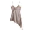Asymmetrical Lace Strappy Dress - Fashionable European & American Holiday Style