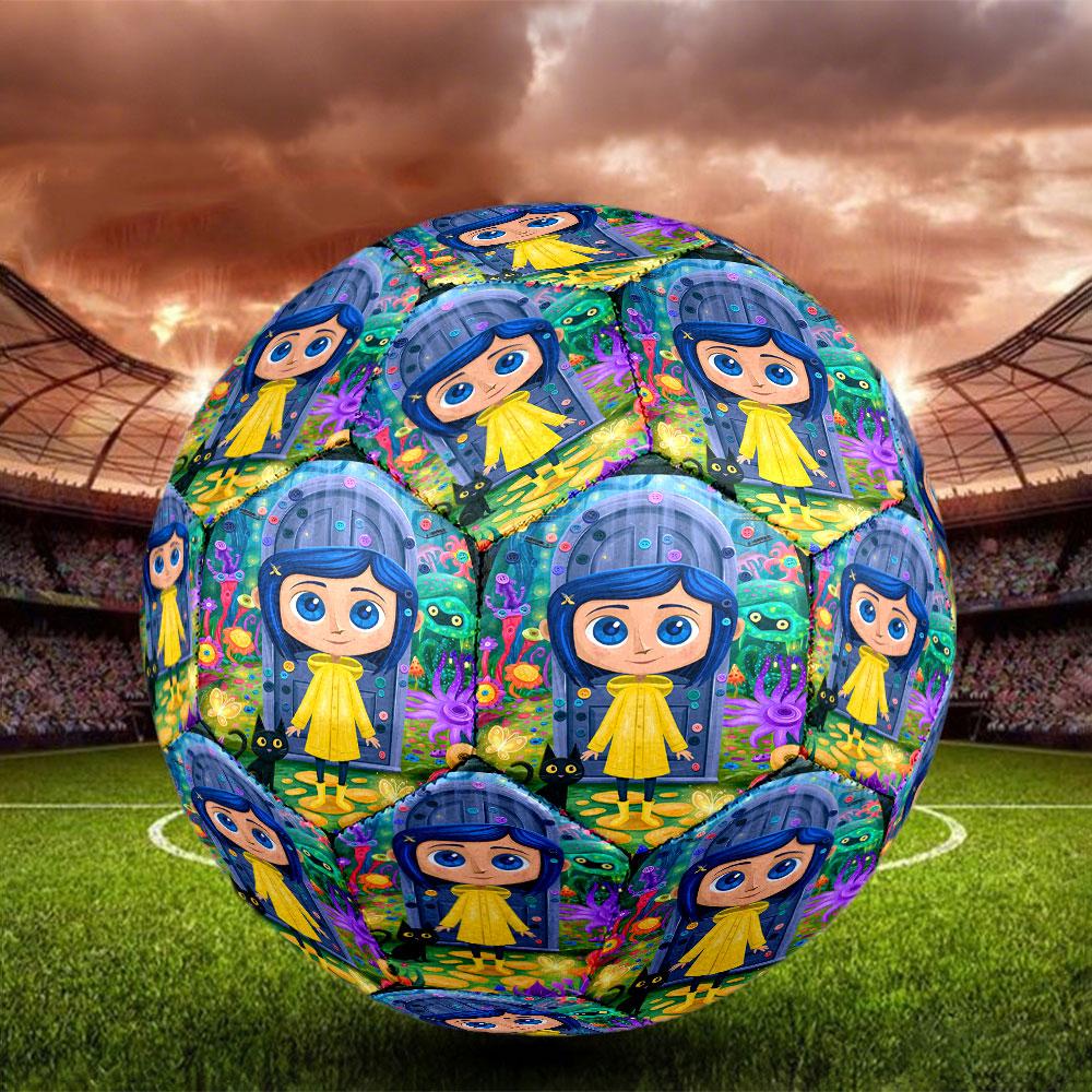 Coraline Print Size 5 Soccer Ball, Standard Match Football for Sports Game and Team Practice, Ideal Gift for Soccer Fans