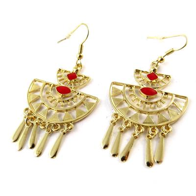 [N8371] - Golden Red 'Altaï' Designer Earrings