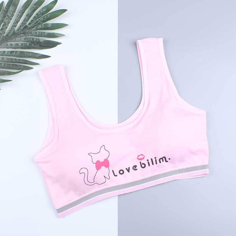 Girls' Developmental Padded Bra with Wide Straps - Printed Tube Top Vest