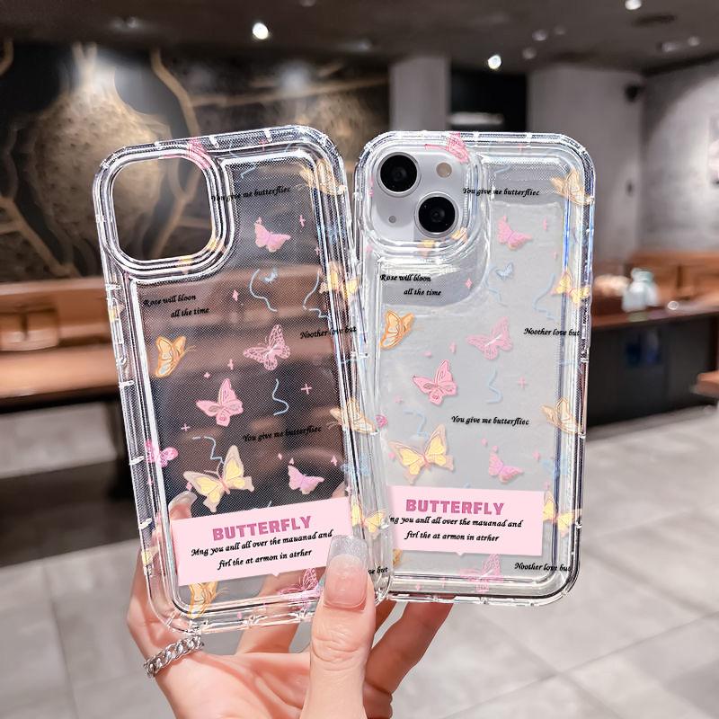 Simple Butterfly Is Suitable for iPhone17ProMax Mobile Phone Case Apple 16Pro Airbag 14/15 Factory 13 Generation