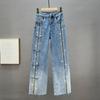 Women's Spring and Fall High-waisted Temperament Jeans Loose Micro-stretch Pants