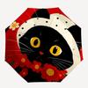 1pc Cat Flowers Automatic Open/close Umbrella, 8-Rib sturdy structure, Portable Travel Umbrella, Parties, Everyday Use, Outdoor Accessory, A