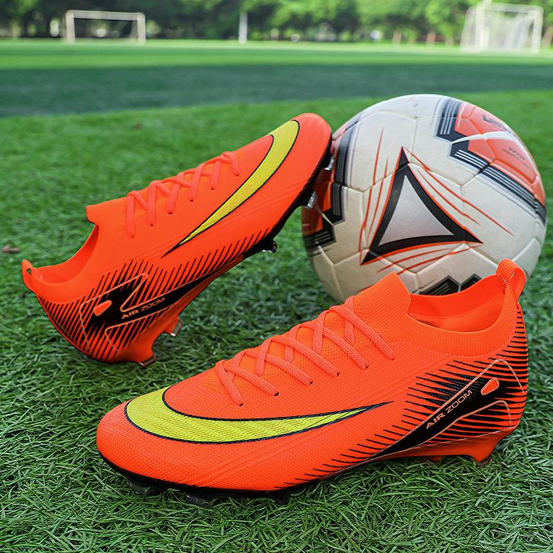 Putian Gang European Cup Flyknit Soccer Shoes, Men'S Low-Top Ag Long Spike Grass Training Shoes