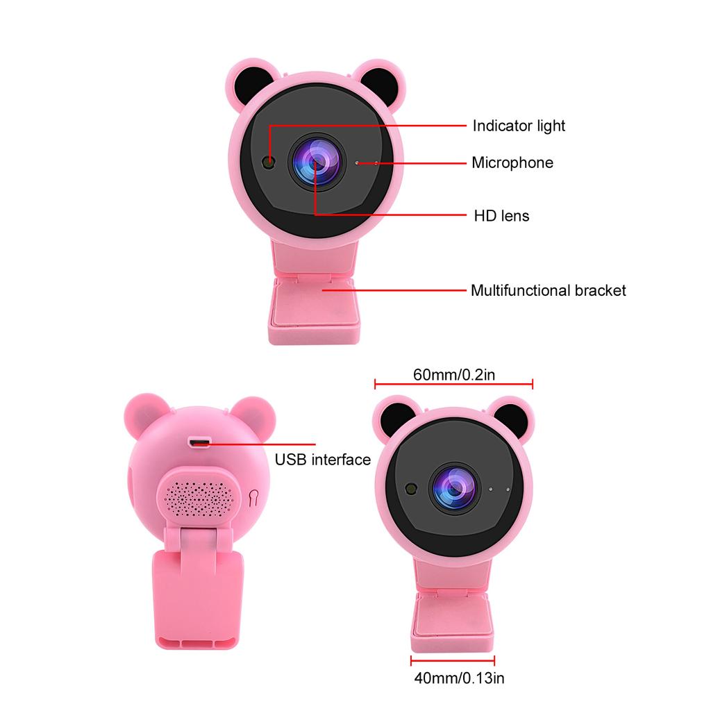 1080P HD USB Computer Camera Video Recording Digital Webcam BuiltIn Microphone for Live Broadcast(White )