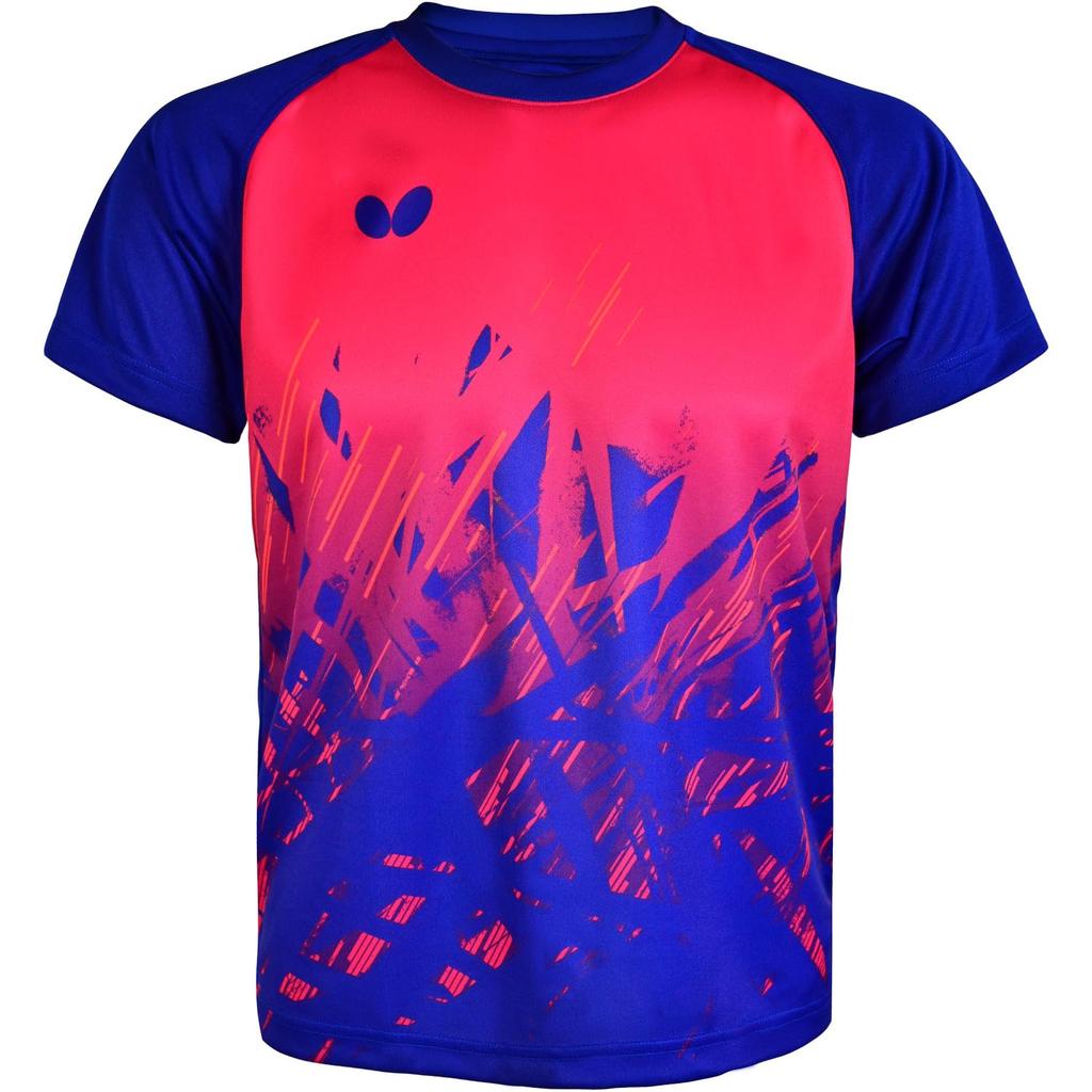 Butterfly Table Tennis Short Sleeve T-Shirt, Xterra, Unisex, Navy/Rose (412), Size O, 46430