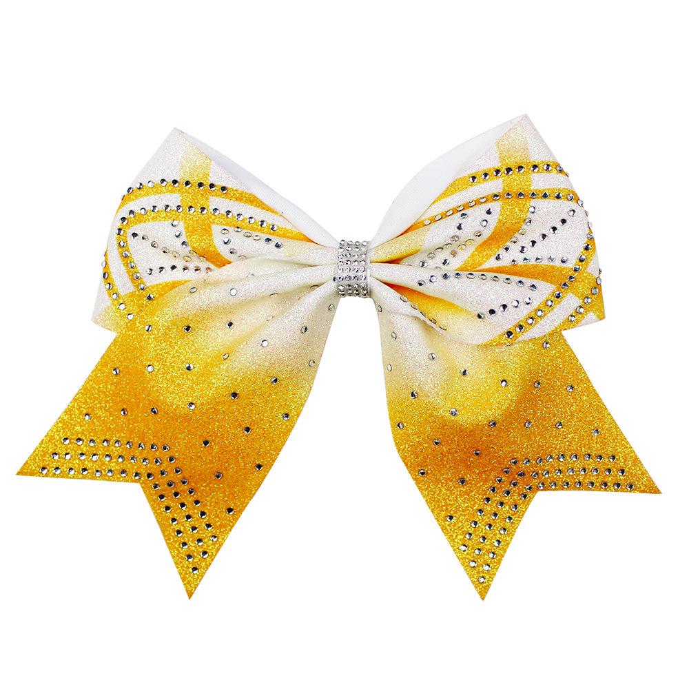 Popular Cheerleader Hair Ties: Rhinestone Swallowtail Bow with Ribbons