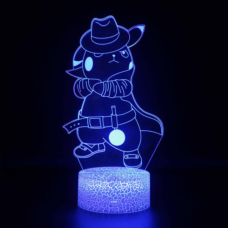 Pikachu 3D Night Light: Remote-Controlled, 7-Color Touch Desk Lamp Gift.