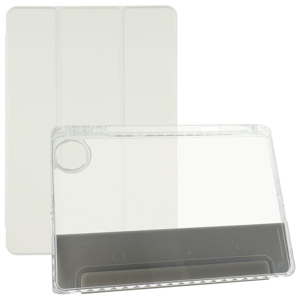 Für Honor Pad 10 Hülle Dreifach faltbarer Ständer Leder+TPU+Acryl Transparente Rückseite Tablet-Hülle