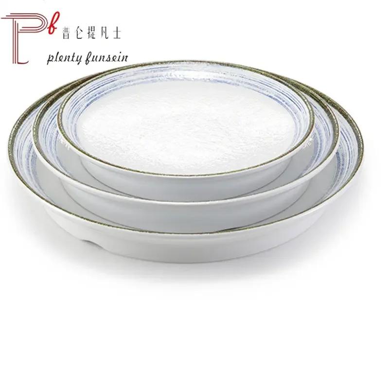 Western Steak  Flat Commercial Melamine Round  Cold Dish Plate