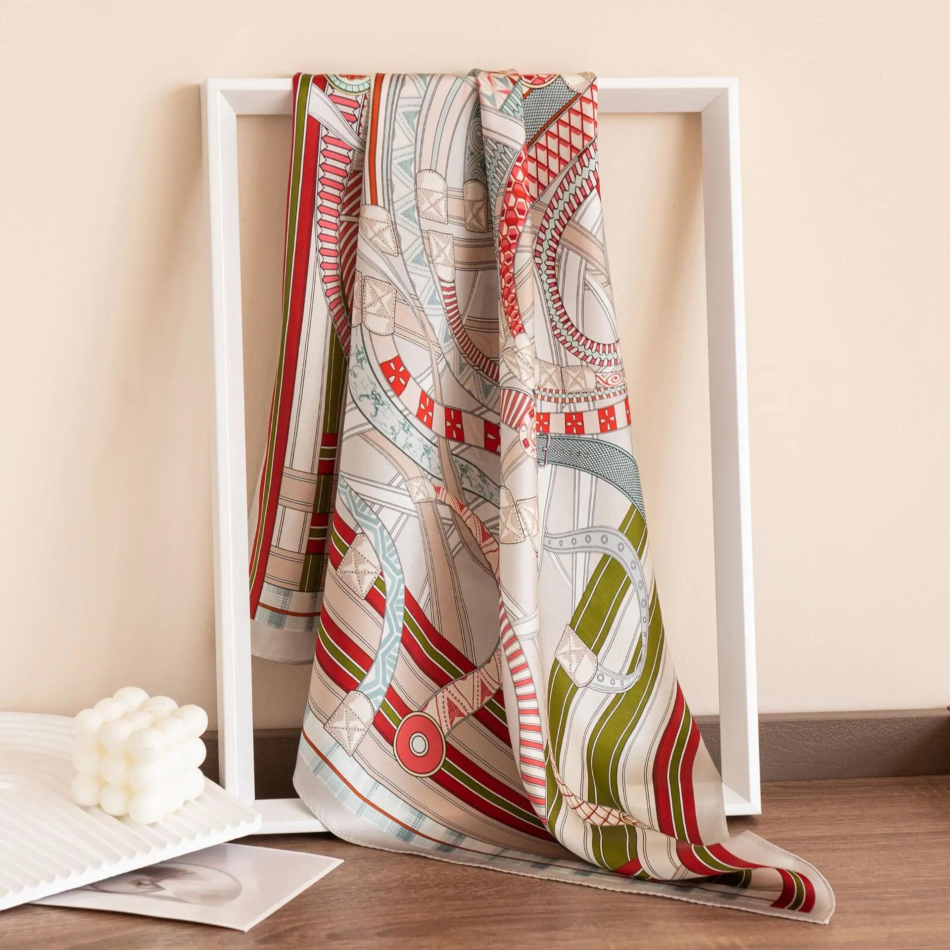 100% Mulberry Silk Scarf  Four Seasons Versatile Premium Printed Shawl