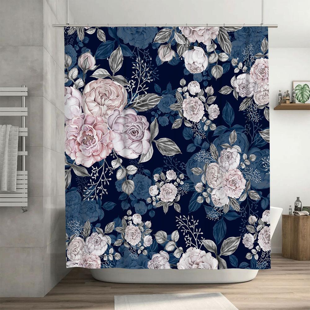 Tenda da Doccia con Motivo a Foglie Tessuto Impermeabile per Decorazioni da Bagno Vari Colori Disponibili Facile Installazione con Gancio Ri