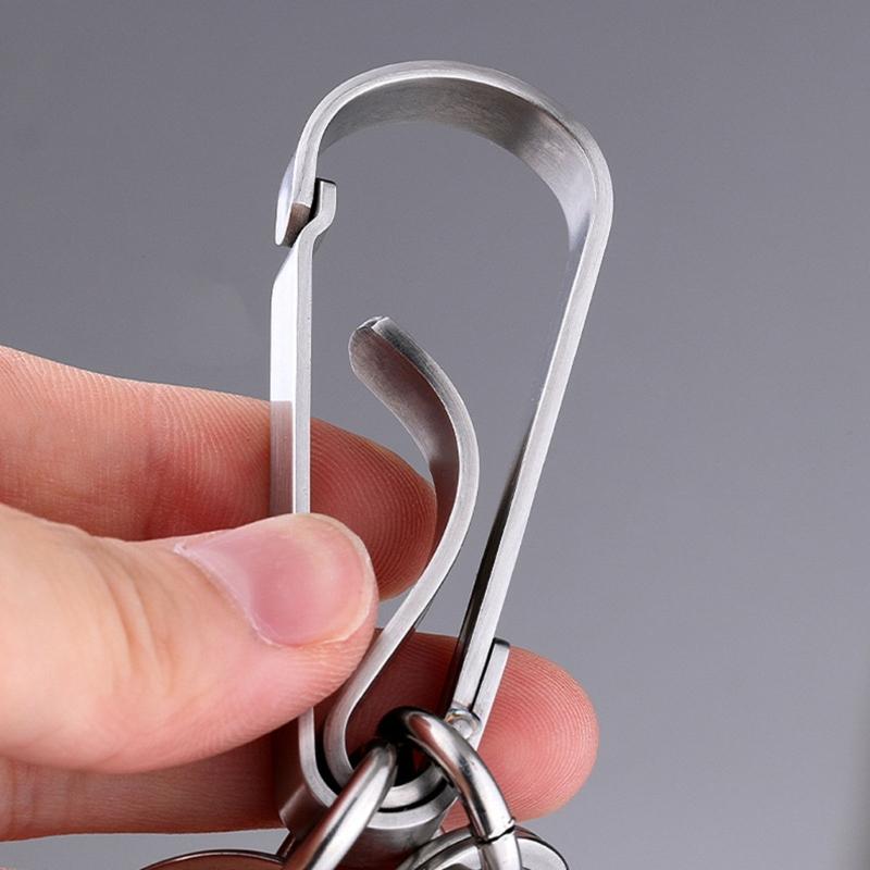 Stainless Steel Keychain Portable Rustproof Double Rings Designs for Traveler and Professionals