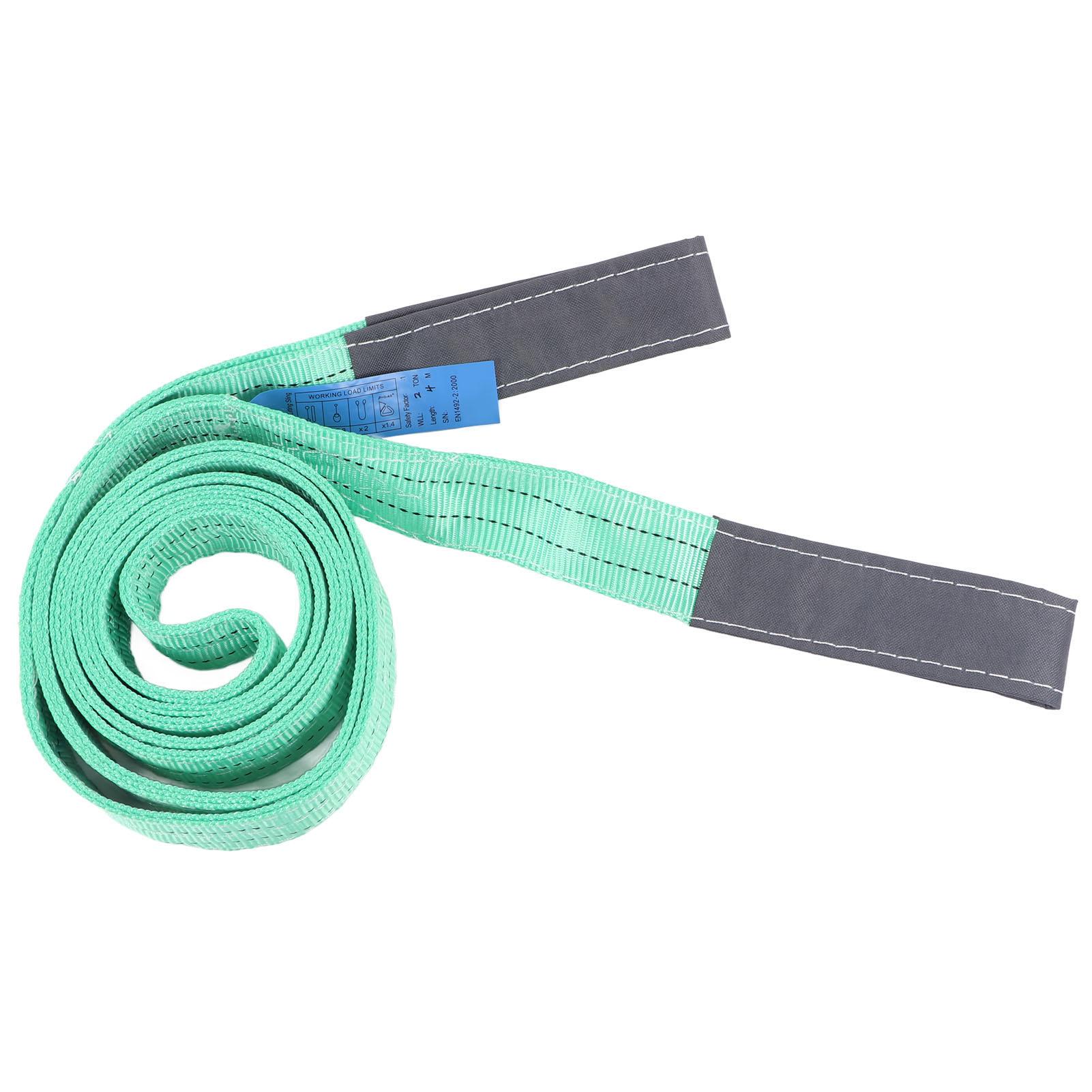 

Polyester Rigging Lifting Strap Industrial Crane Flat Heavy Duty Hoist Sling 4409lb Capacity 13.12ft 2 Eye Buckle Green