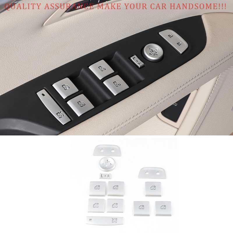 For Cadillac CT6 2016-2020 GL Alloy Silver Window Door Lock Control Decoration