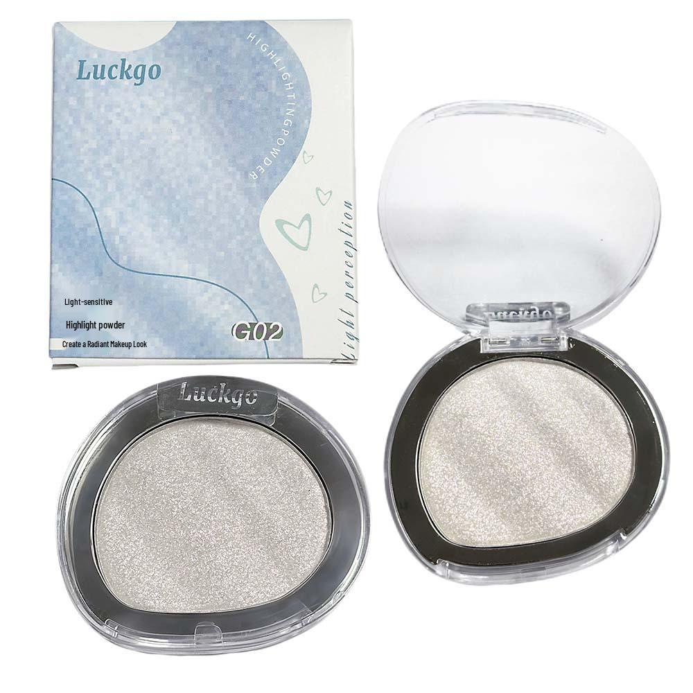 LUCKGO Light-Sensitive Highlighting Powder: Face Brightener & Contour with Fine Shimmer for Students.