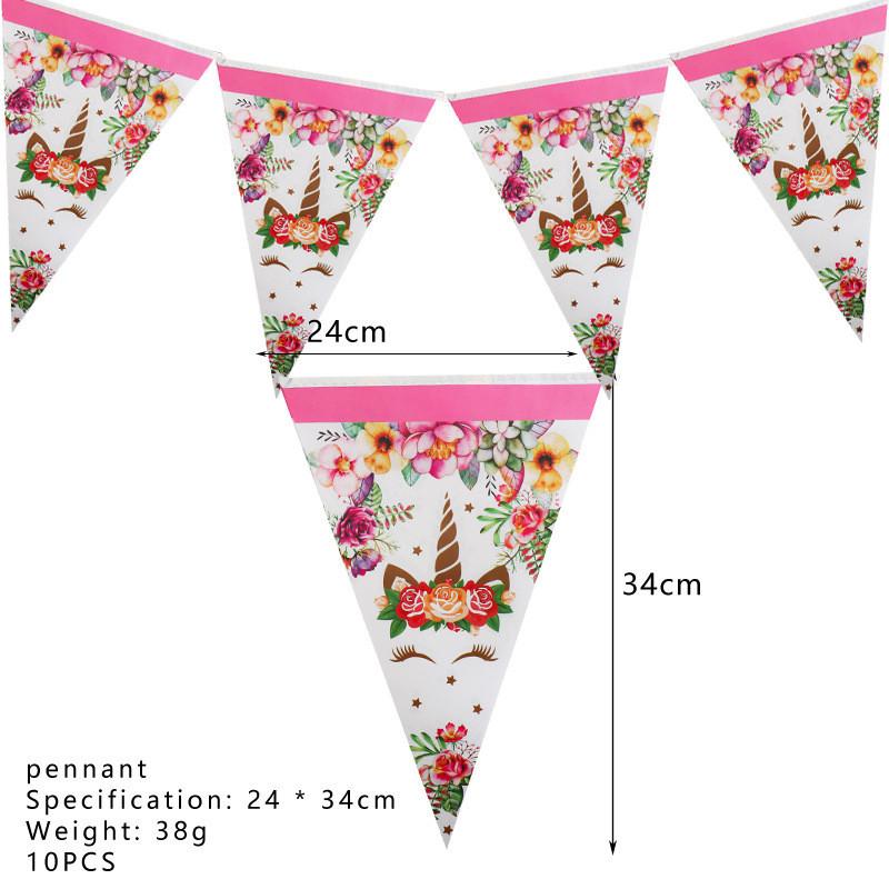Unicorn Wreath Kids Birthday Party Supplies Tableware Plates Cup Fork Tablecloth